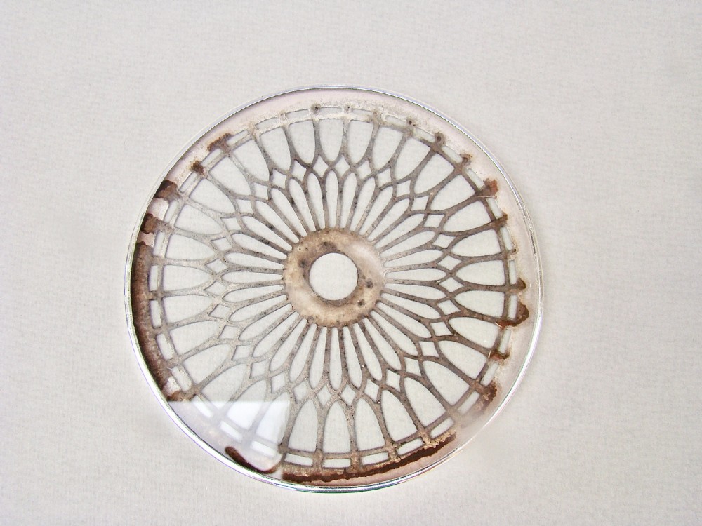 SILVER MOUNTED GLASS TEAPOT STAND BY THE ADIE BROTHERS, BIRMINGHAM 1924 View IV