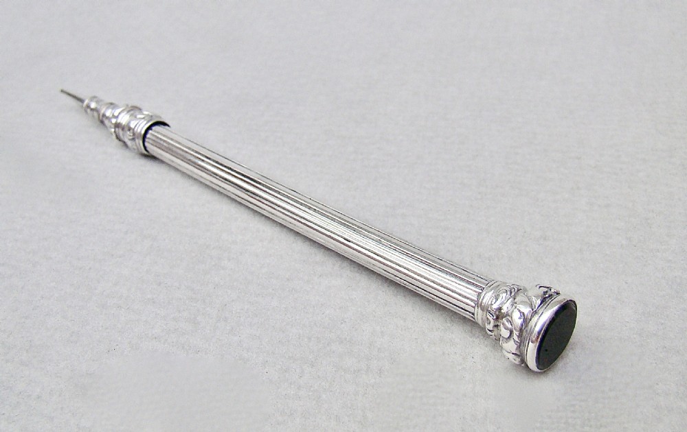 SAMPSON MORDAN SILVER PROPELLING PENCIL WITH BLOODSTONE SEAL, CIRCA 1880 View IV