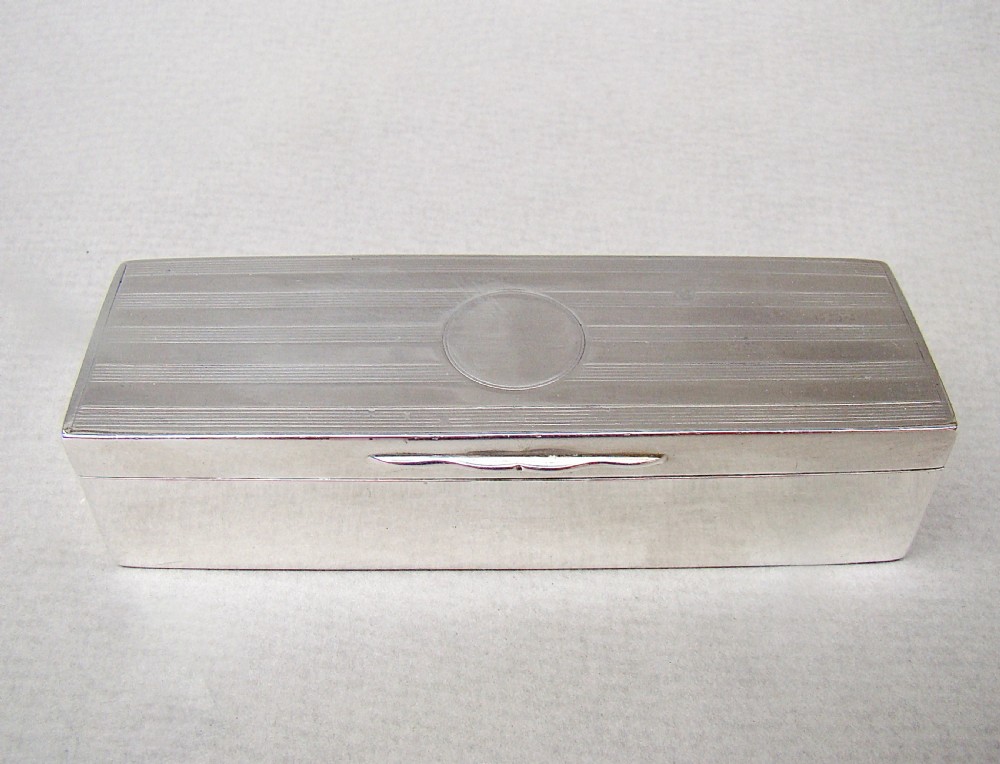SUPERB ART DECO SILVER CUFFLINKS BOX / JEWELLERY BOX, LONDON 1926