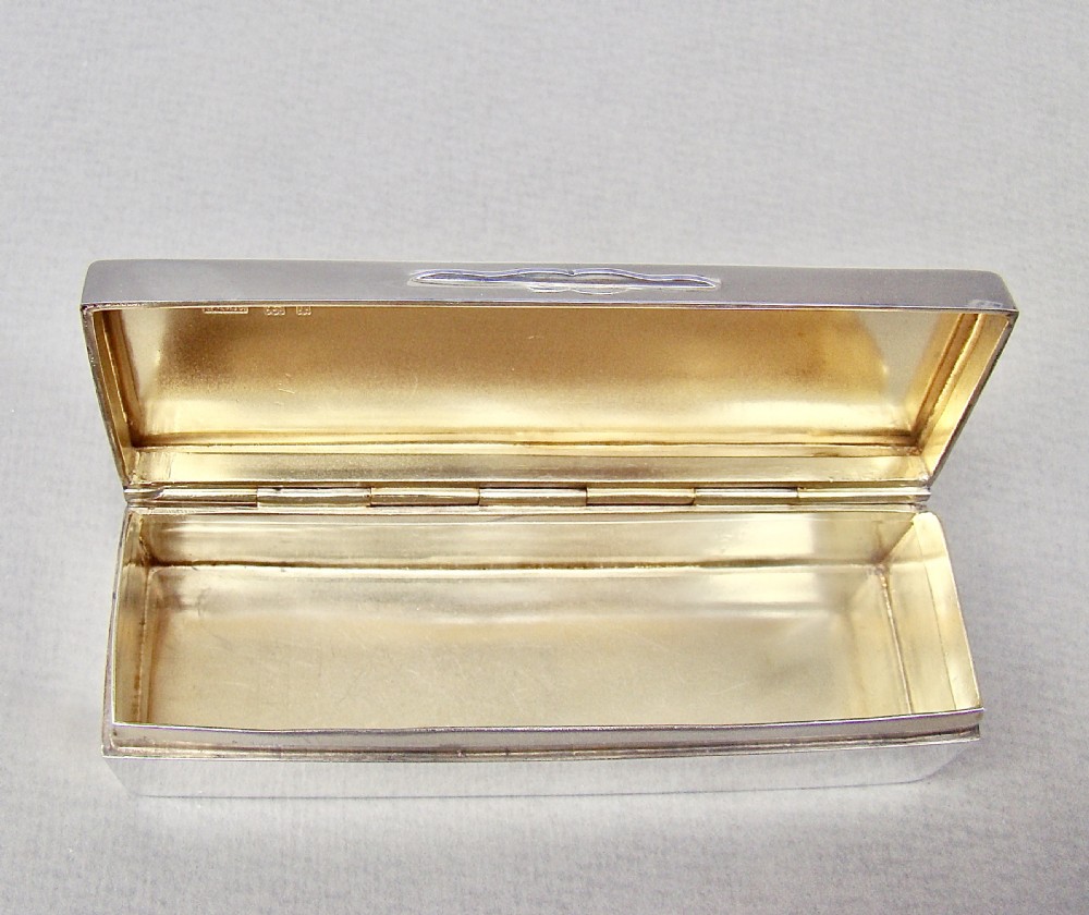 SUPERB ART DECO SILVER CUFFLINKS BOX / JEWELLERY BOX, LONDON 1926 View III
