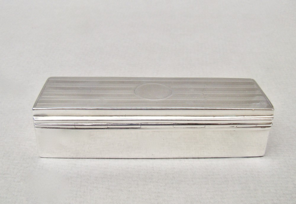 SUPERB ART DECO SILVER CUFFLINKS BOX / JEWELLERY BOX, LONDON 1926 View VII