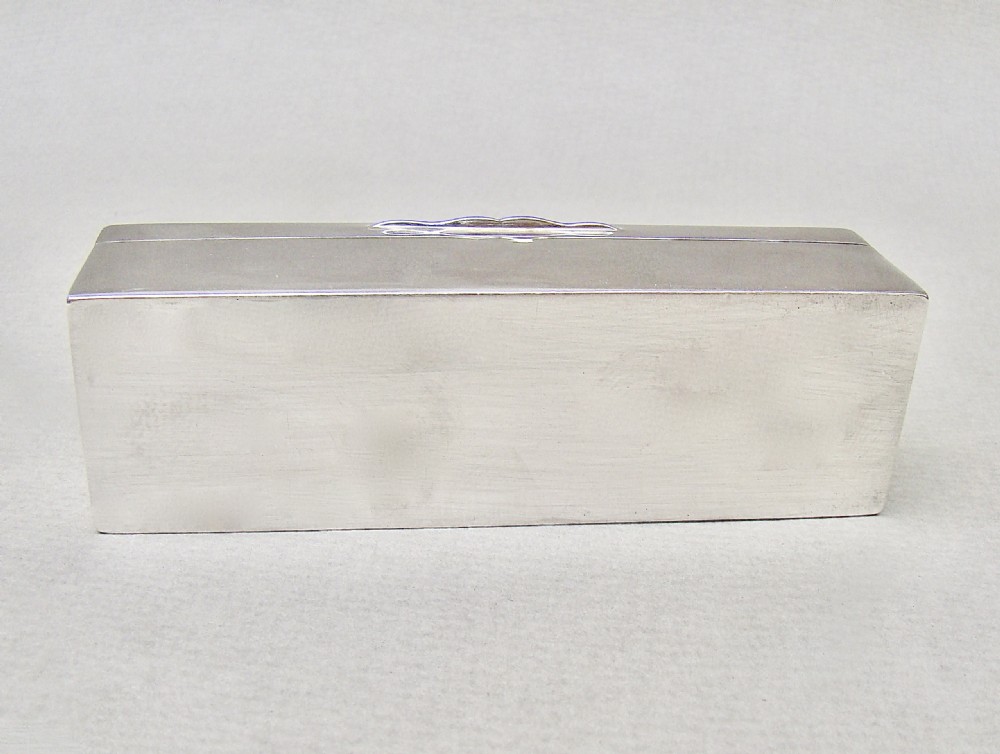SUPERB ART DECO SILVER CUFFLINKS BOX / JEWELLERY BOX, LONDON 1926 View VIII