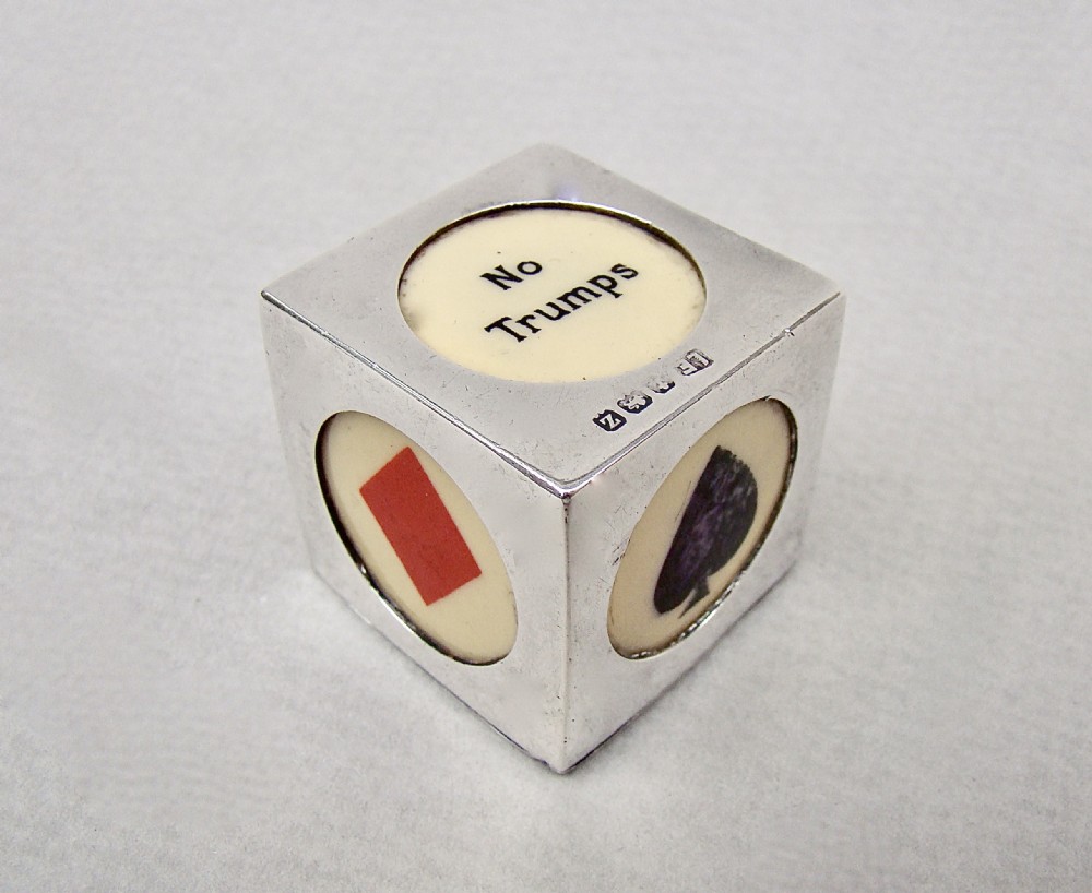 VERY RARE ART DECO SILVER TRUMPS MARKER BY LAWRENCE EMANUEL, BIRMINGHAM 1924