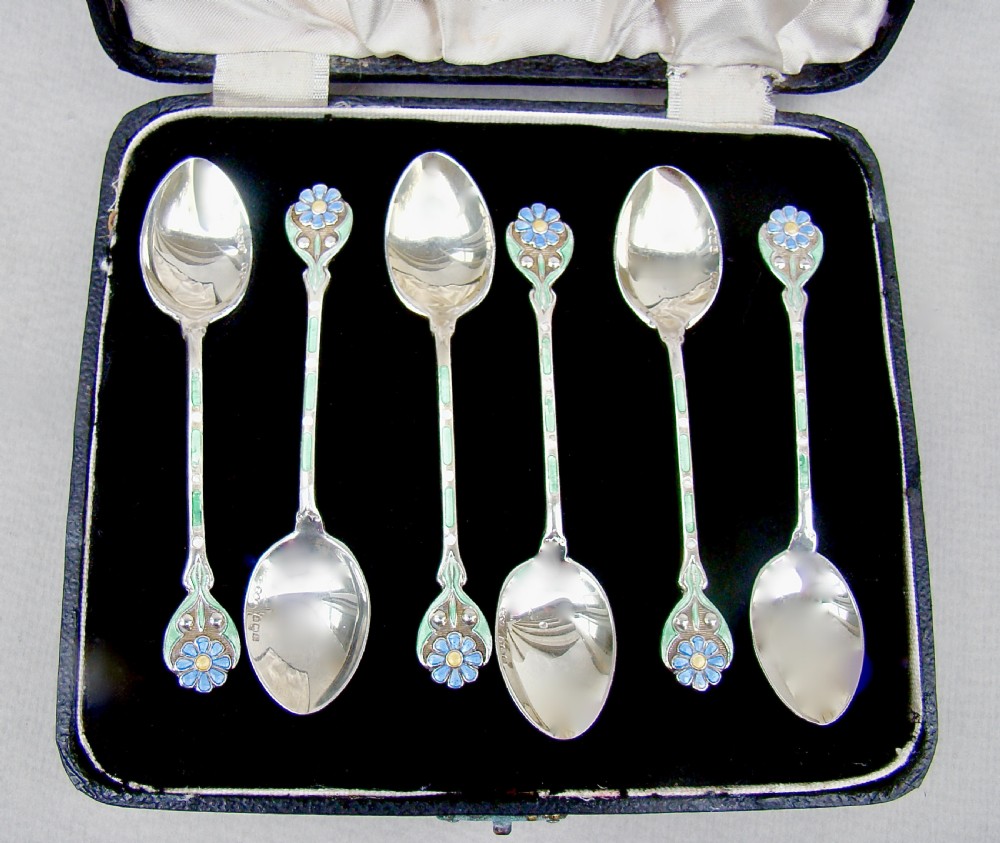 RARE CASED SET OF SIX ART DECO 