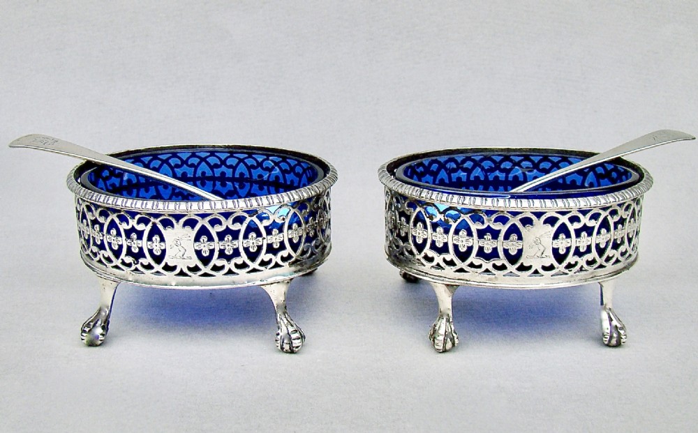 ROBERT HENNEL GEORGIAN SILVER SALTS,  LONDON 1773