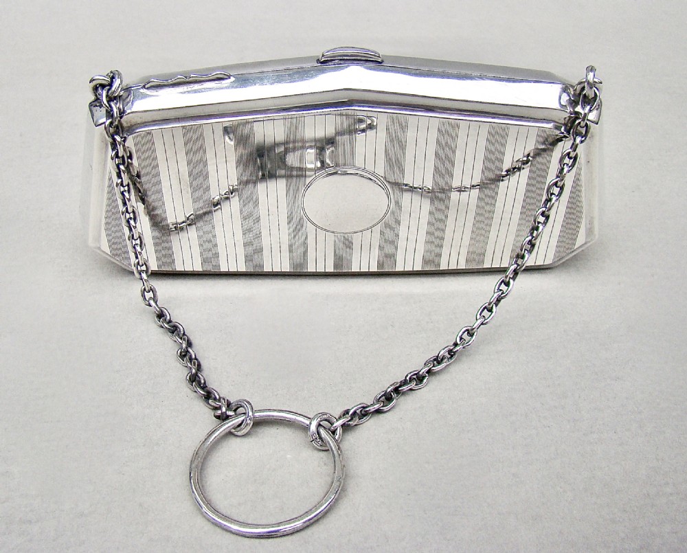GEORGE V SILVER COCKTAIL PURSE BY SHEPHEARD & CO, BIRMINGHAM 1913