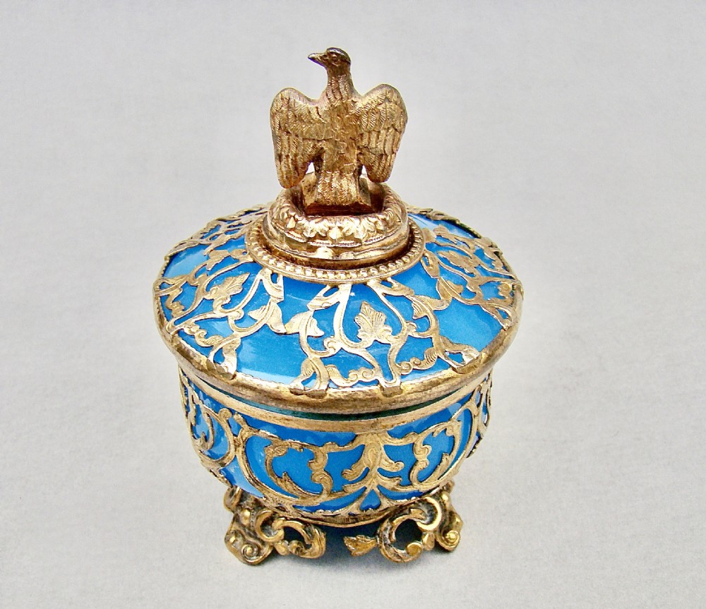 FABULOUS FRENCH NAPOLEON III PALAIS ROYAL OPALINE GLASS CASKET, CIRCA 1860