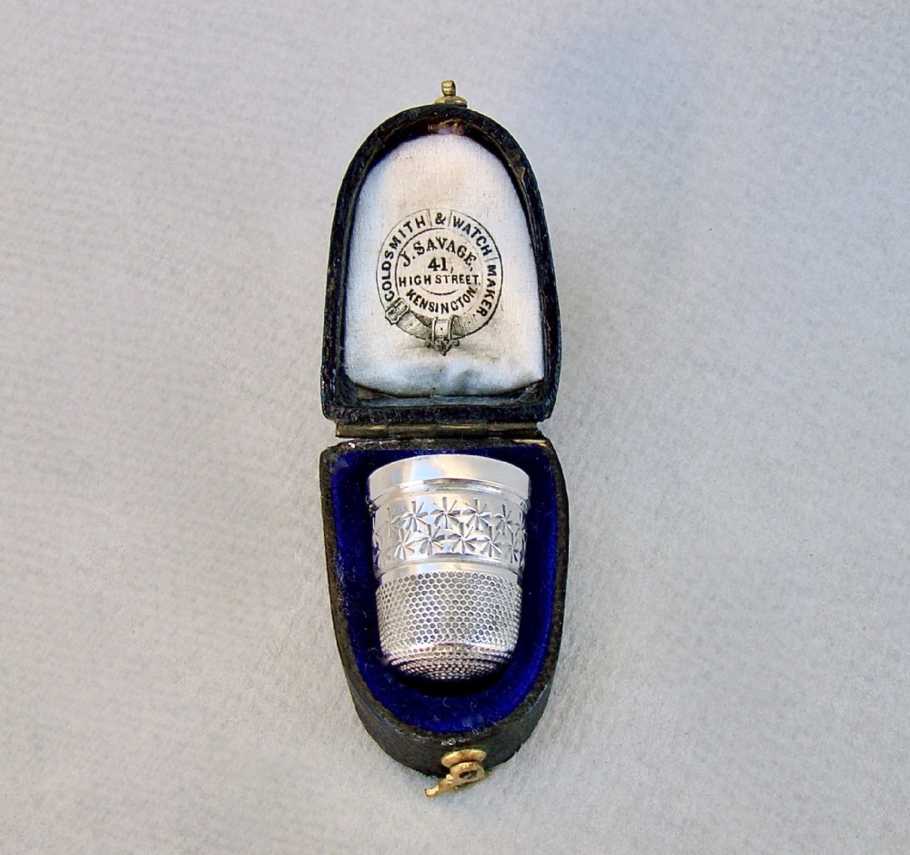 CASED SILVER THIMBLE BY HENRY GRIFFITH & SONS LTD, BIRMINGHAM 1924
