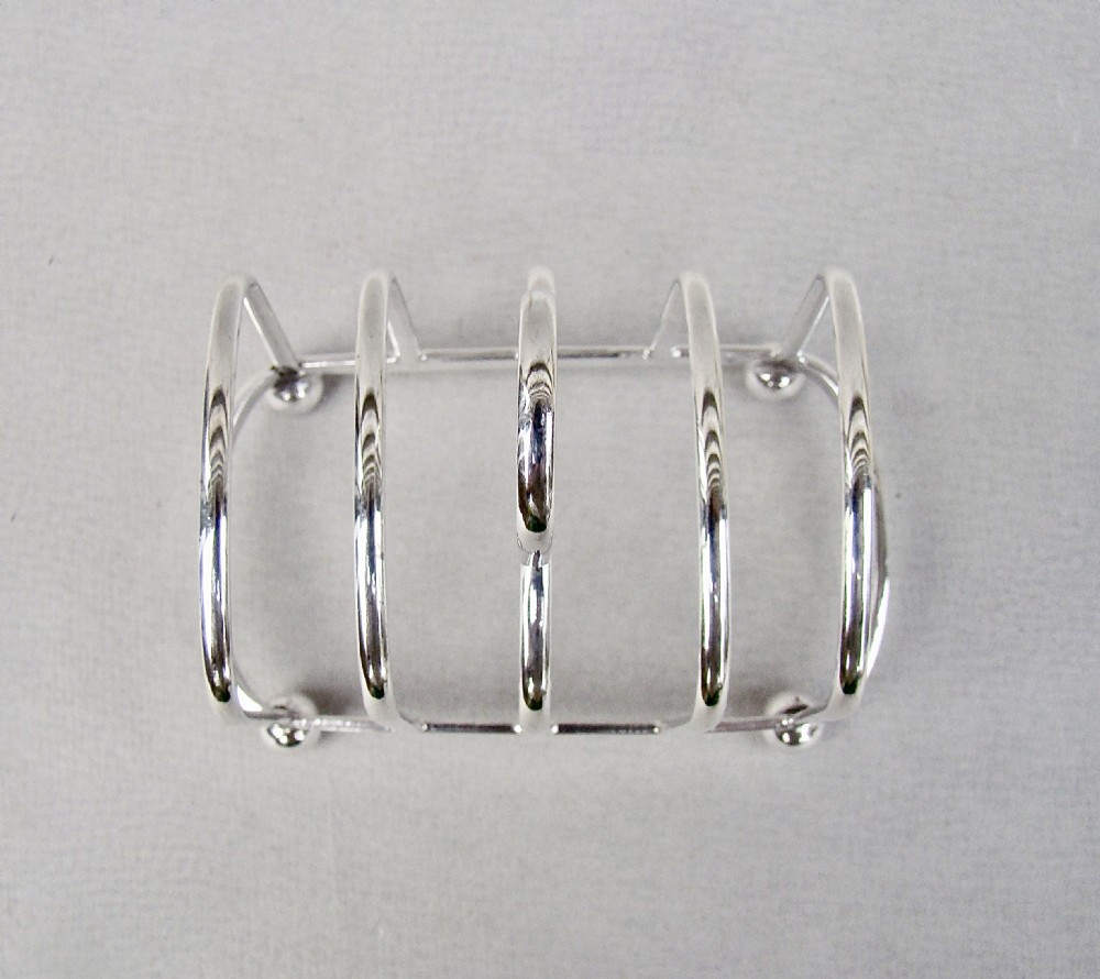 GOOD GEORGE V  SOLID SILVER TOAST RACK BY J. B. CHATTERLEY & SONS, LONDON 1935 View IV