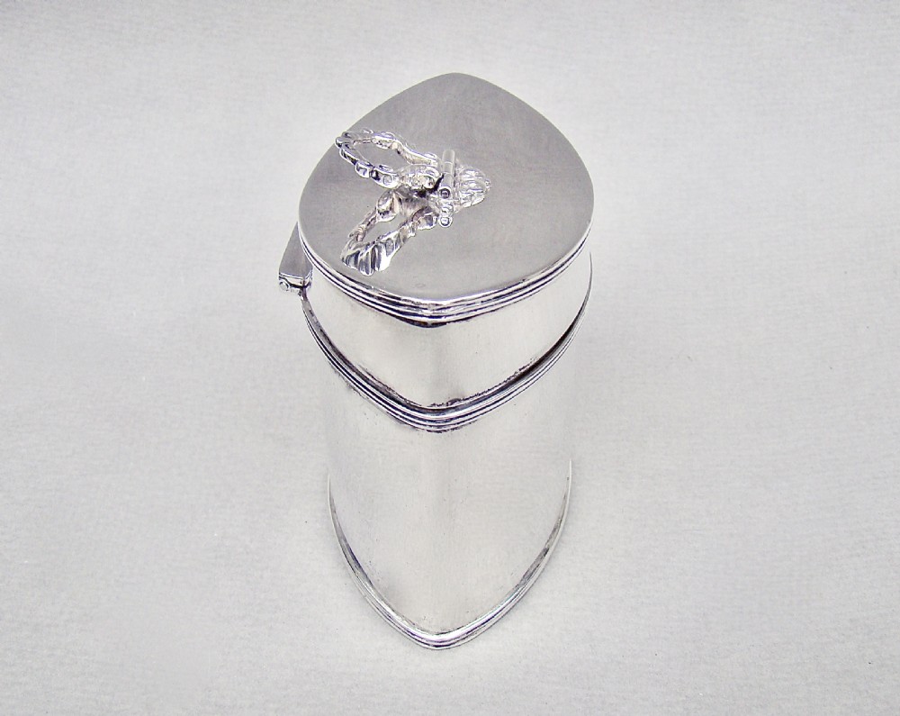 FABULOUS GEORGE V SILVER TEA CADDY BY BRACHER & SYDENHAM, BIRMINGHAM 1914 View III