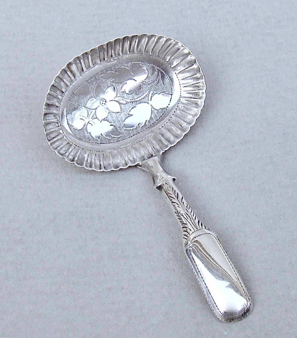 DELIGHTFUL GEORGIAN SILVER CADDY SPOON BY JOSEPH TAYLOR, BIRMINGHAM 1815