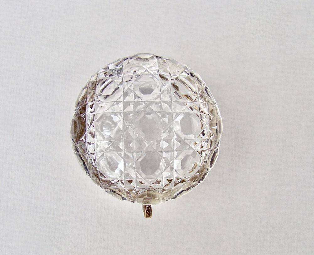 UNUSUAL 19TH C. FRENCH HOBNAIL-CUT GLASS TRINKET BOX , CIRCA 1890
 View IV