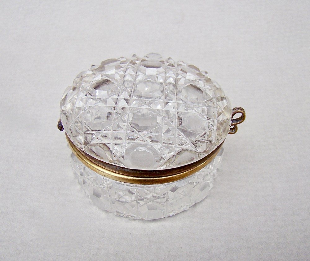 UNUSUAL 19TH C. FRENCH HOBNAIL-CUT GLASS TRINKET BOX , CIRCA 1890
 View VII
