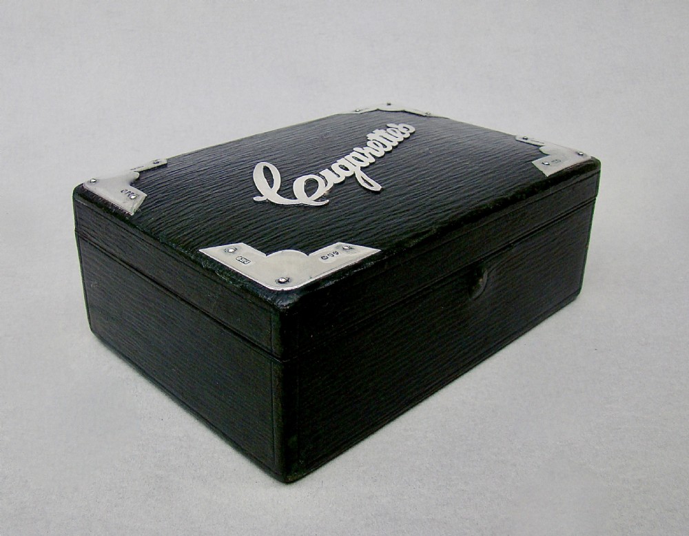 VICTORIAN SILVER MOUNTED CIGARETTE BOX BY GEORGE HENRY JAMES, LONDON 1891 View III