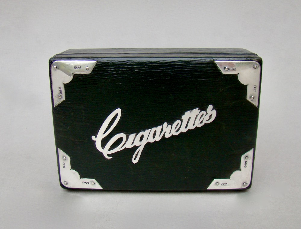 VICTORIAN SILVER MOUNTED CIGARETTE BOX BY GEORGE HENRY JAMES, LONDON 1891 View IX