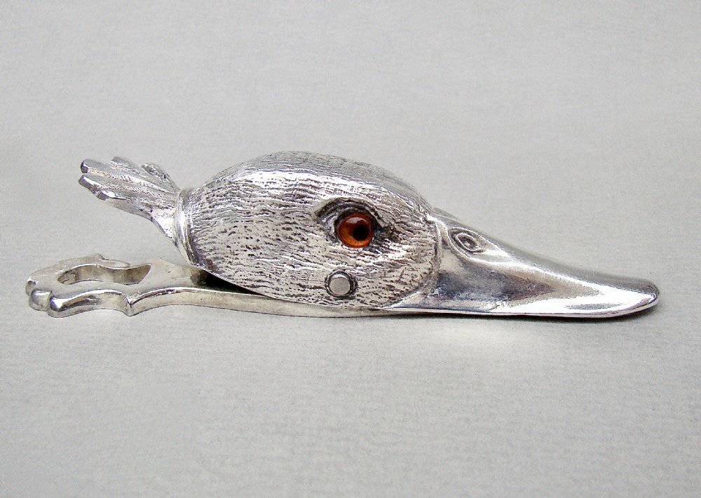 NOVELTY SILVER PLATED DUCK HEAD PAPER CLIP, CIRCA 1920
 View II