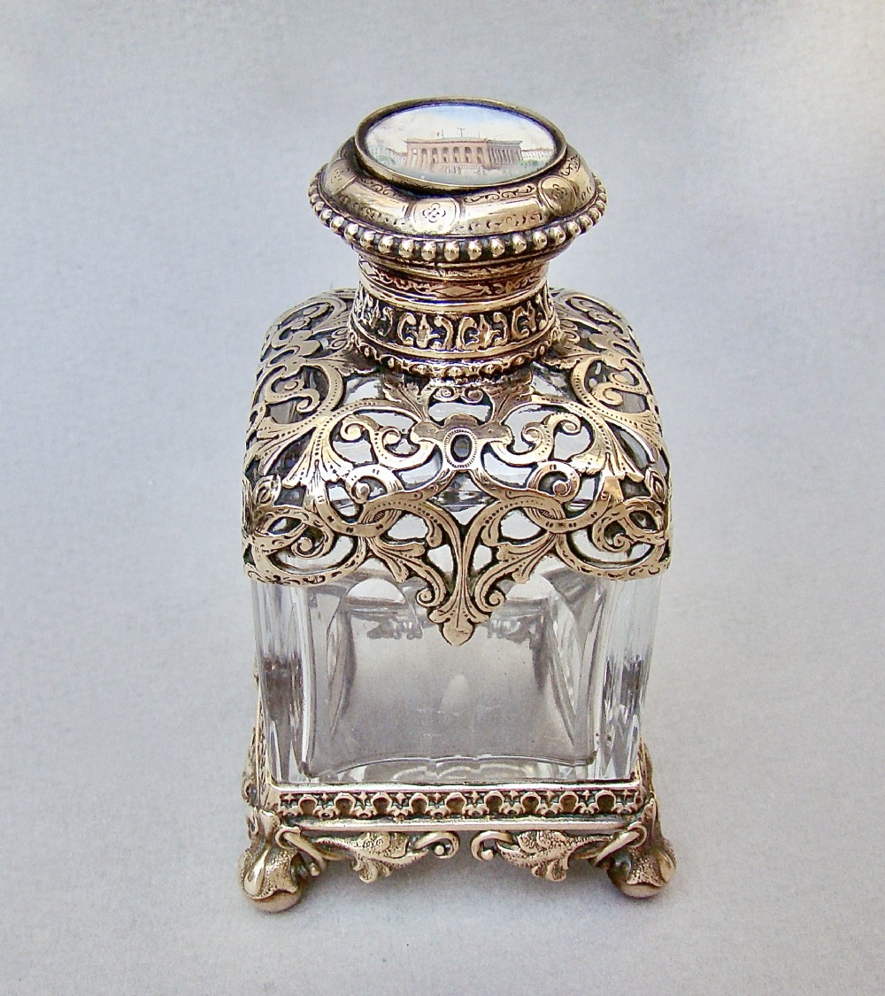 FABULOUS FRENCH PALAIS ROYAL, GRAND TOUR, ORMULU & CUT GLASS SCENT BOTTLE, CIRCA 1870
