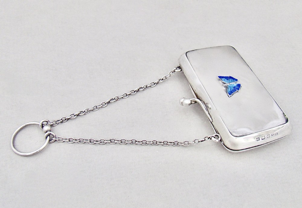 UNUSUAL GEORGE V SILVER COCKTAIL PURSE BY HENRY CLIFFORD DAVIS, BIRMINGHAM 1917 View IV