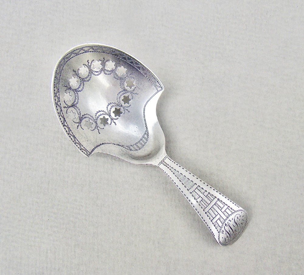 RARE GEORGIAN SILVER CADDY SPOON BY JOSEPH TAYLOR, BIRMINGHAM 1810