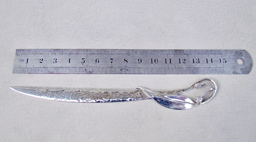 UNUSUAL ART NOUVEAU STERLING SILVER LETTER OPENER, CIRCA 1900 View III