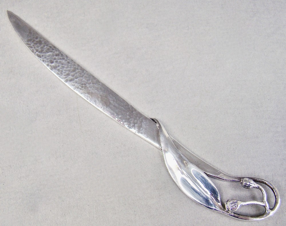 UNUSUAL ART NOUVEAU STERLING SILVER LETTER OPENER, CIRCA 1900