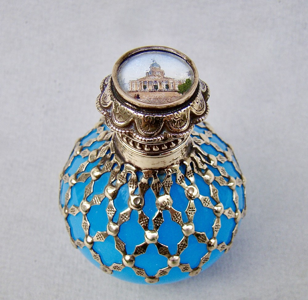 FABULOUS FRENCH PALAIS ROYAL, GRAND TOUR, ORMULU & OPALINE GLASS SCENT BOTTLE, CIRCA 1870