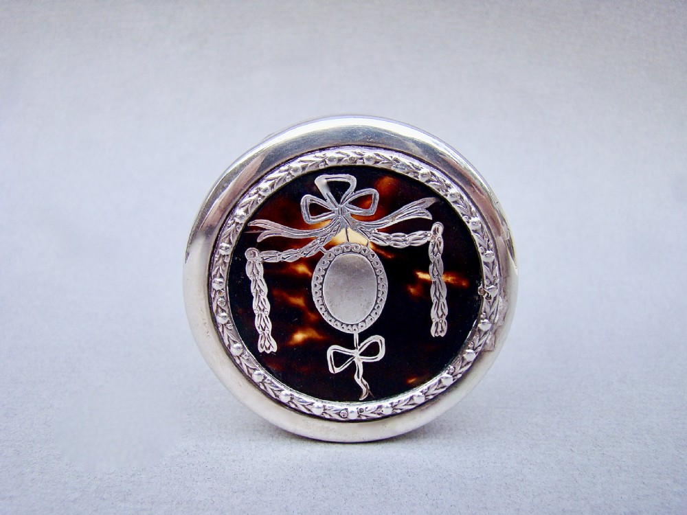 EXQUISITE EDWARDIAN SILVER & TORTOISESHELL CUT GLASS VANITY JAR BY R.COMYNS, LONDON 1909
 View III