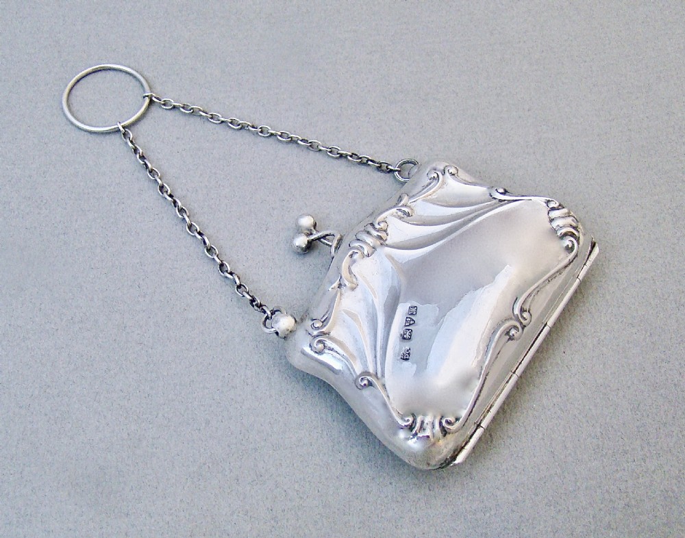 DELIGHTFUL GEORGE V SILVER COCKTAIL PURSE BY THE BOOTS COMPANY, CHESTER 1912 View II