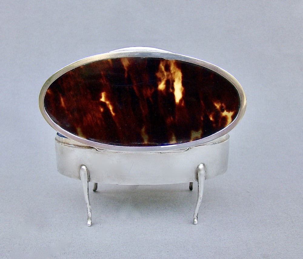 GEORGE V SILVER MOUNTED LARGE SIZE TORTOISESHELL JEWELLERY BOX BY HORTON & ALLDAY, BIRMINGHAM 1918
 View III