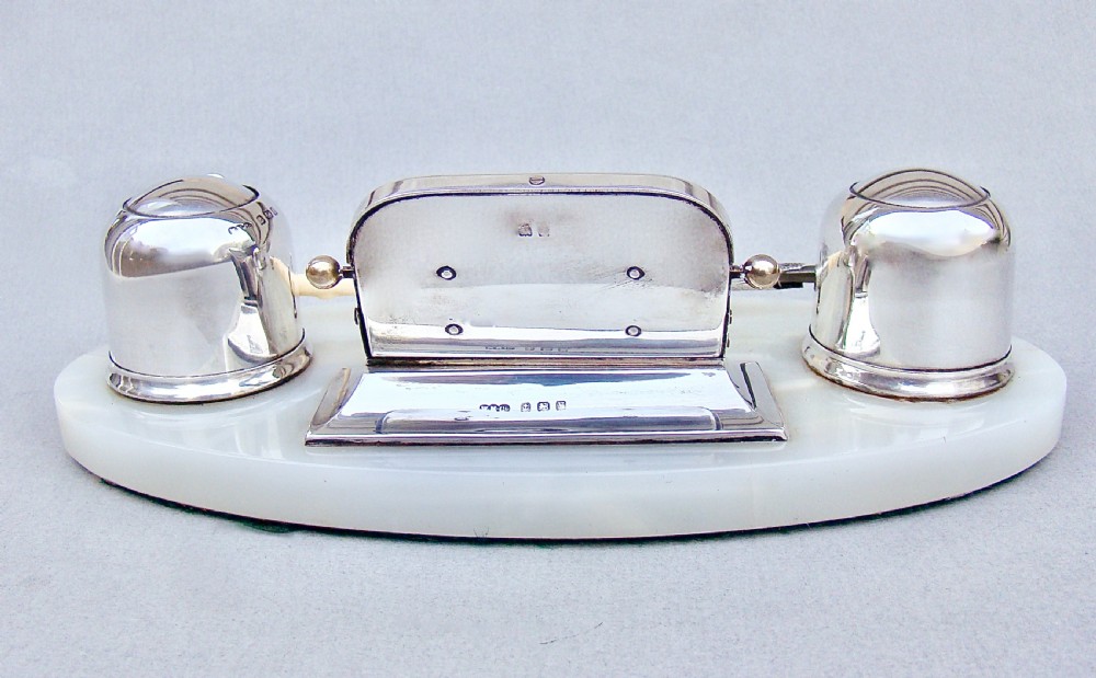 FABULOUS ART DECO SILVER DESK INKSTAND & PERPETUAL CALENDAR BY THE WILMOT MANUFACTURING CO, BIRMINGHAM 1923 View VII