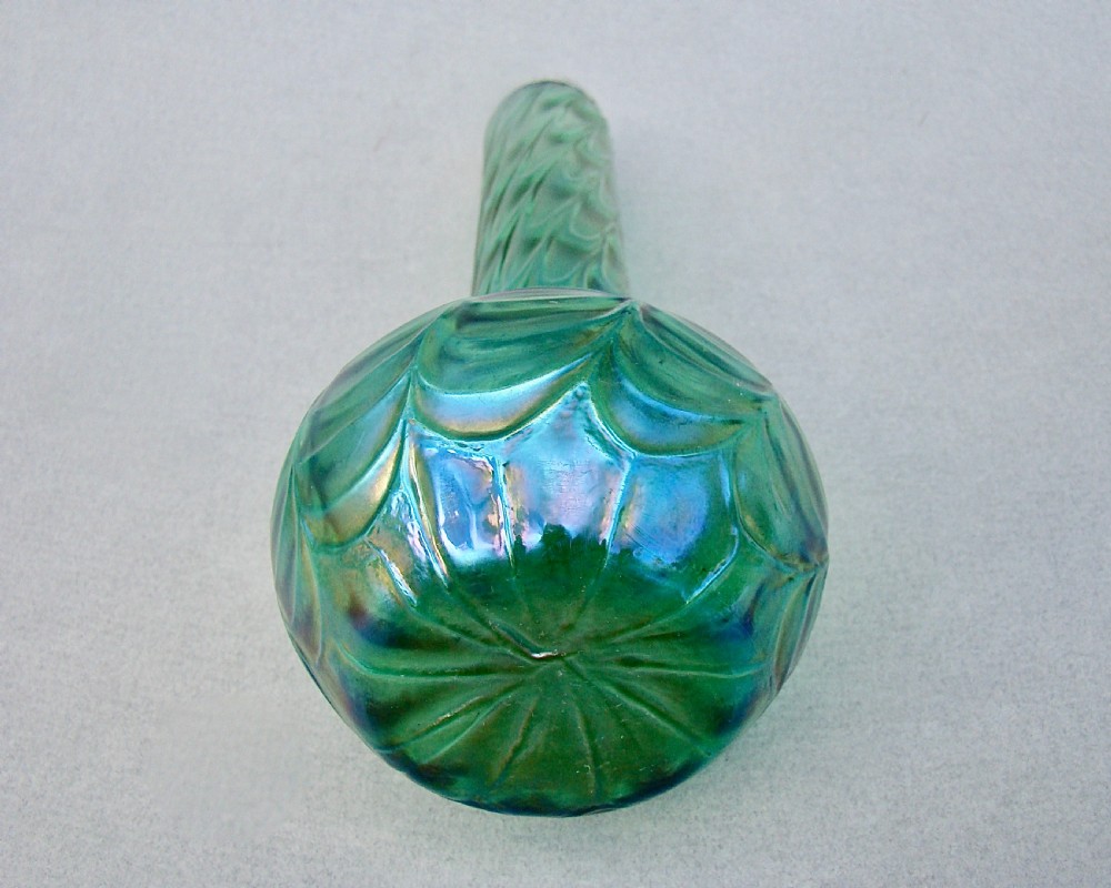 ART NOUVEAU SILVER MOUNTED KRALIK IRIDESCENT GLASS VASE, LONDON 1903 View V