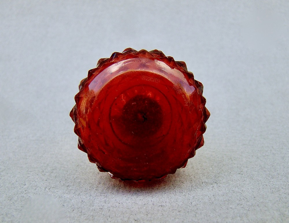EXQUISITE VICTORIAN SILVER MOUNTED CRANBERRY GLASS VINAIGRETTE, CIRCA 1890 View V
