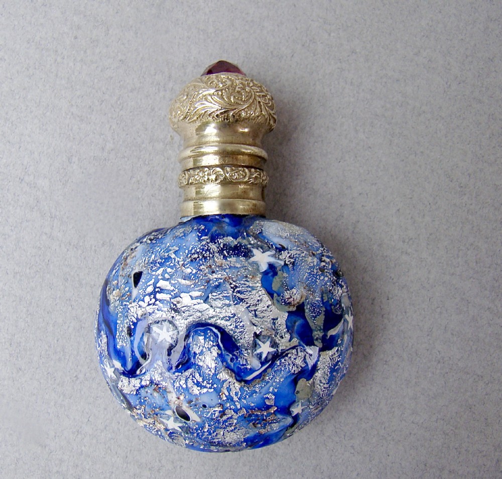 RARE FRANCHINI & BIGAGLIA MURANO MURRINE GLASS PERFUME BOTTLE, CIRCA 1850
