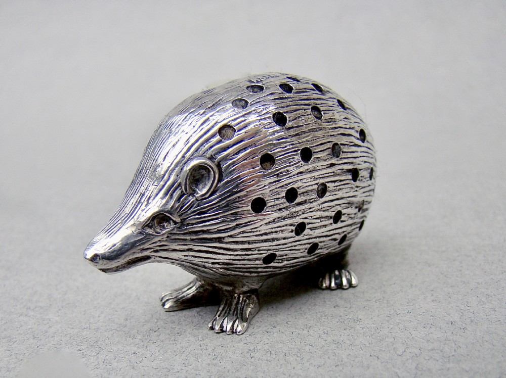 RARE EDWARDIAN SILVER HEDGEHOG PIN CUSHION BY ADIE & LOVEKIN, BIRMINGHAM 1906

 View IV