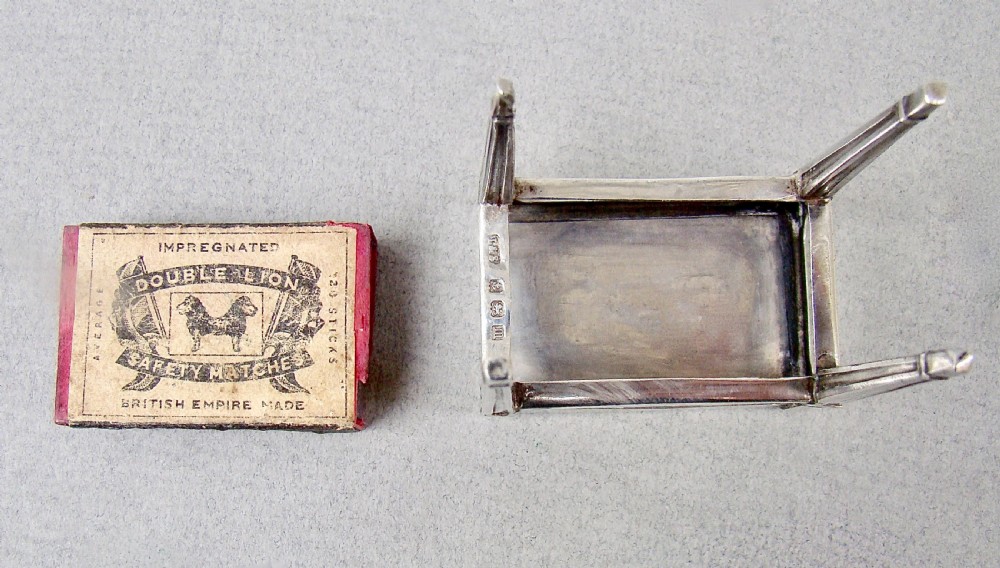 VERY RARE SILVER AND GUILLOCHE ENAMEL NOVELTY MATCHBOX HOLDER BY LEVI & SALAMAN, BIRMINGHAM 1911 View VII