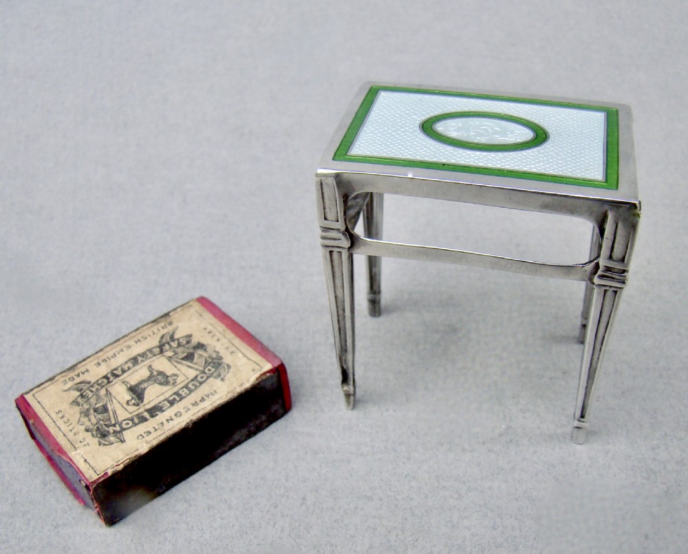 VERY RARE SILVER AND GUILLOCHE ENAMEL NOVELTY MATCHBOX HOLDER BY LEVI & SALAMAN, BIRMINGHAM 1911 View II