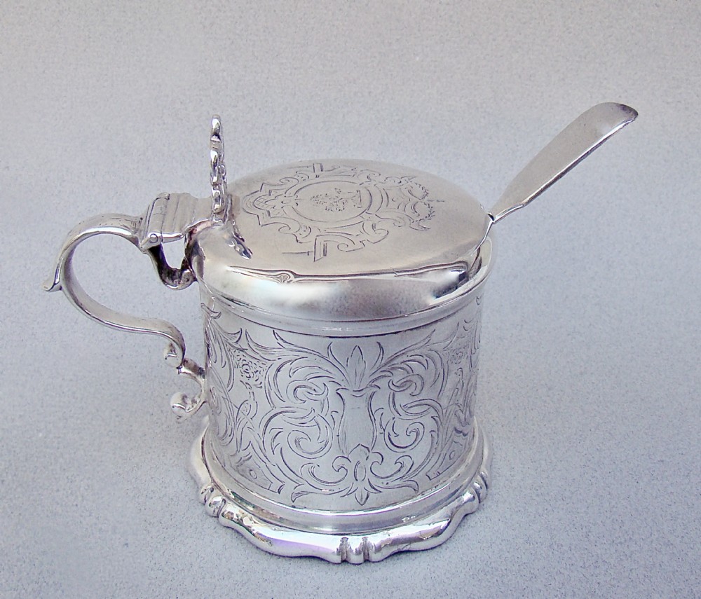 FABULOUS VICTORIAN SILVER  MUSTARD POT BY CHARLES & GEORGE FOX, LONDON 1850