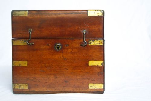 fig 1. Late Victorian Mahogany & Brass Campaign Decanter Set - Naval Provenance to the Second Boer War