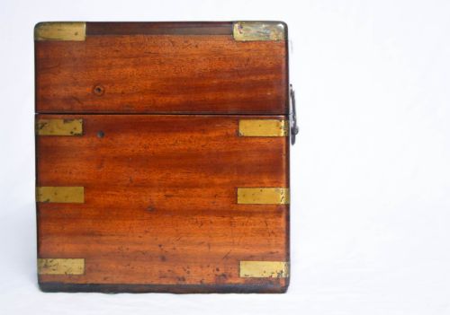 fig 2. Late Victorian Mahogany & Brass Campaign Decanter Set - Naval Provenance to the Second Boer War