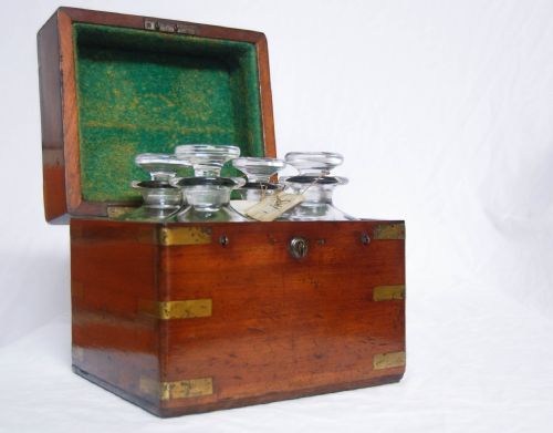 fig 4. Late Victorian Mahogany & Brass Campaign Decanter Set - Naval Provenance to the Second Boer War