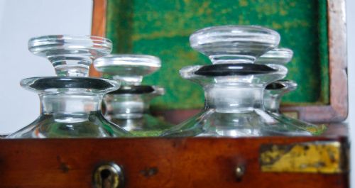 fig 9. Late Victorian Mahogany & Brass Campaign Decanter Set - Naval Provenance to the Second Boer War