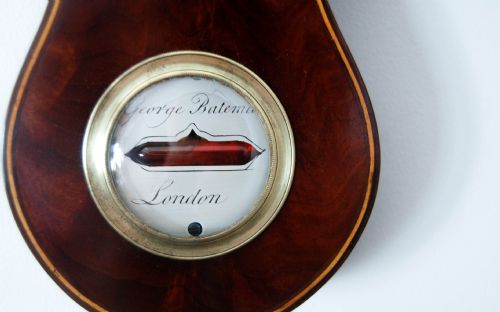 fig 2. Early Nineteenth Century Ten Inch Dial Mahogany & Satinwood 'Banjo' Wheel Barometer by George Bateman London
