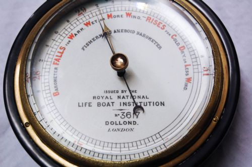 fig 2. Late Victorian Fisherman's Aneroid Barometer by Dollond of London & Issued by the Royal National Lifeboat Institution (RNLI)