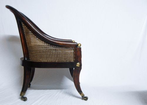 fig 3. Regency Period Oak Bergere Library Chair or Bedroom Chair attributed to Gillows of Lancaster