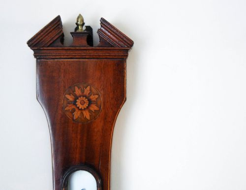 fig 1. Regency Period Mahogany & Satinwood Wheel or Banjo Barometer by C. Bellatti