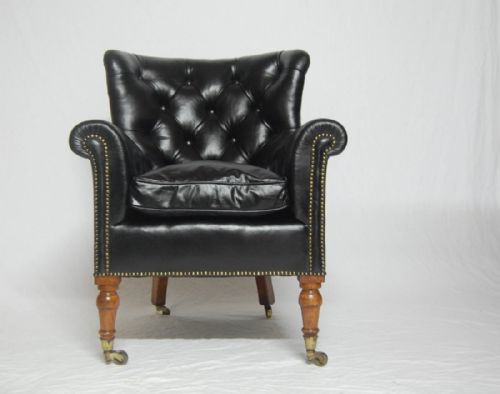 fig 2. A Rare Pair of Early Victorian Bergere Library Chairs by Holland & Sons