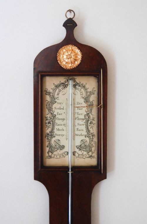 fig 1. A George IV Period Mahogany & Gilt Stick Barometer by J. Furby of Ripon