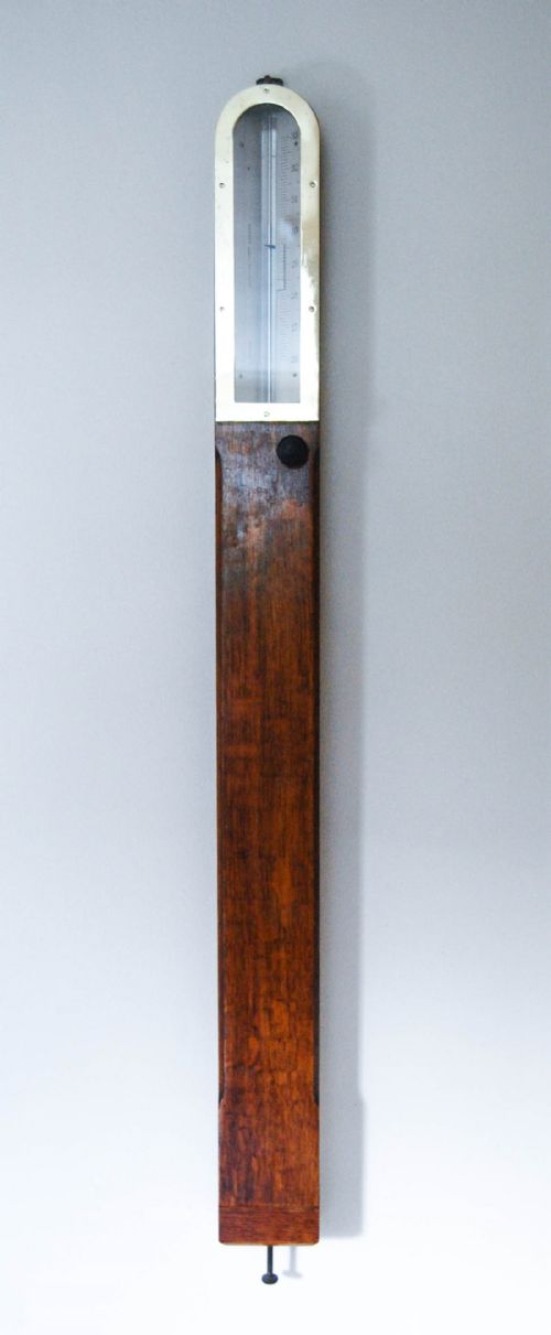 Late Victorian Oak Miner's or Pit Head Stick Barometer by Negretti & Zambra