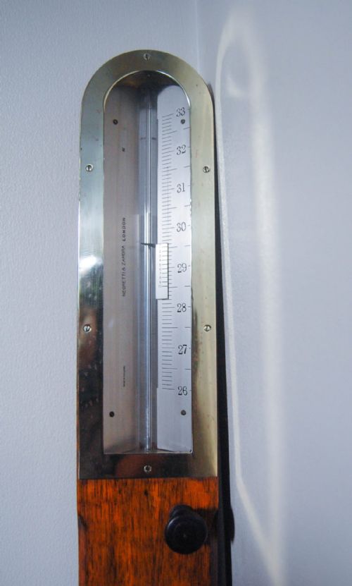 fig 1. Late Victorian Oak Miner's or Pit Head Stick Barometer by Negretti & Zambra
