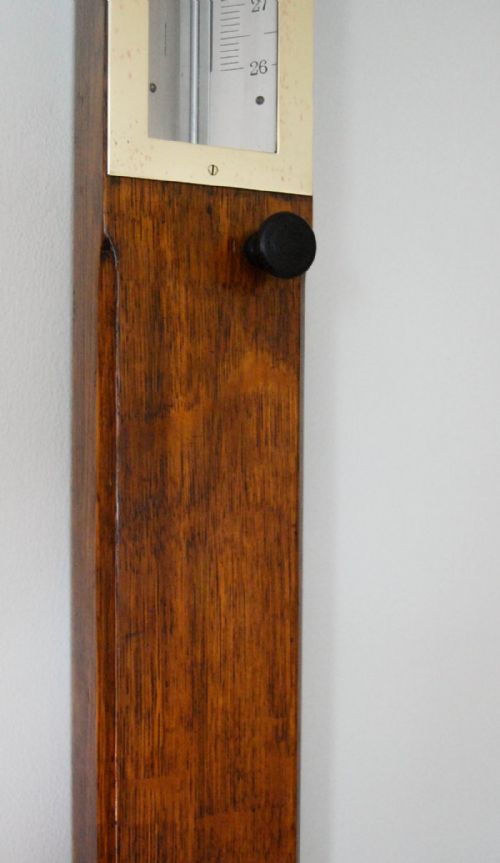 fig 3. Late Victorian Oak Miner's or Pit Head Stick Barometer by Negretti & Zambra